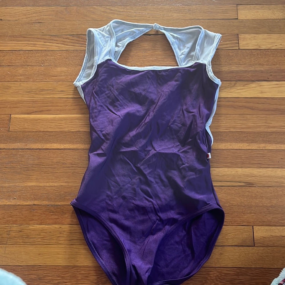 Small purple yumiko with silver velvet trim